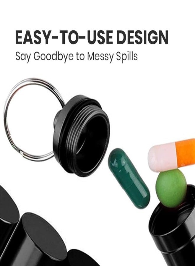 YAFIYGI Protein Powder Container to Go Funnel with Aluminium Alloy Mini Pocket Pill Box and Carabiner Clip Supplement Funnel with Cap for Water Bottle Pre Workout Gym Mini Travel Funnels Shaker Cup - Image 5